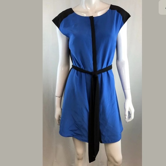 Bebe Silk Color Block Button Shirt Sheath Dress - Picture 2 of 8